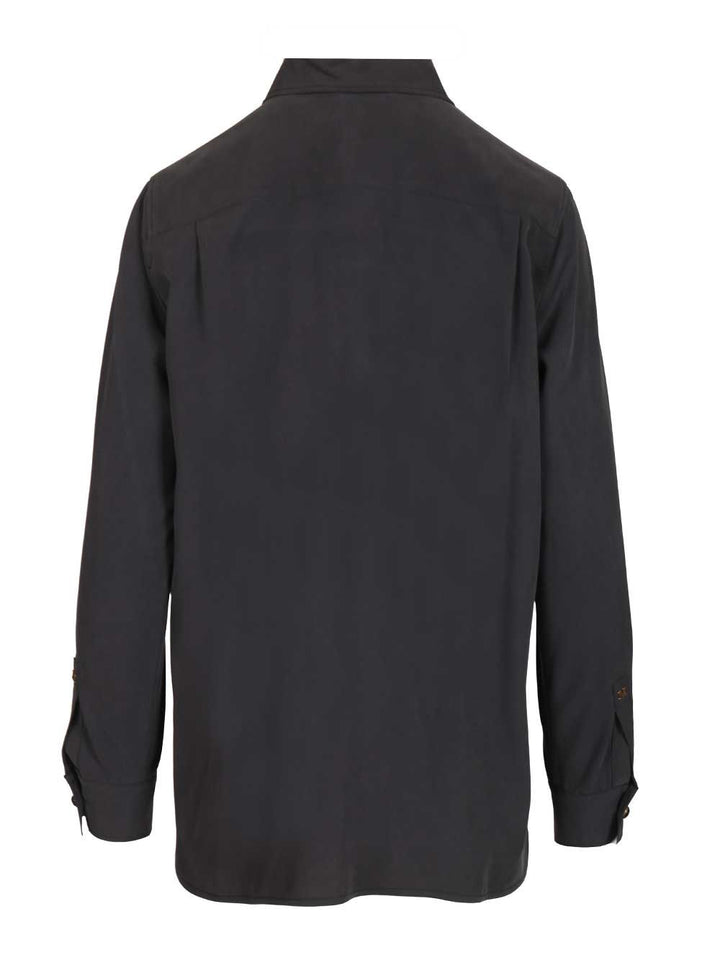 Max Mara Siamese Shirt In Washed Silk Shirts - Blu | dc58d224920d9420ad8866d243b3e3949998d82f