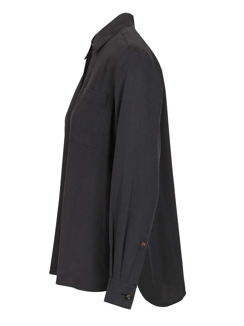 Max Mara Siamese Shirt In Washed Silk Shirts - Blu | c6e4a52af4235df61ccb49298b0770a865acb131