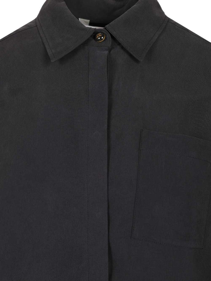 Max Mara Siamese Shirt In Washed Silk Shirts - Blu | e5087c48cc8a61c53e65d040da95161d935237aa