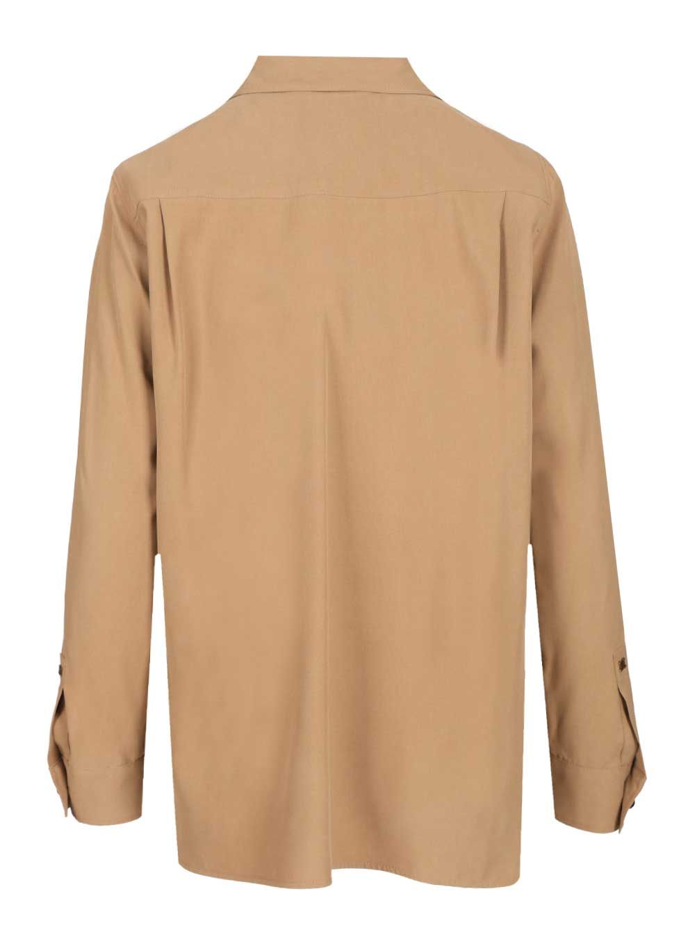 Max Mara Siamese Shirt In Washed Silk Shirts - Marrone | 9151f294caf30313f7bc468c86d2312d48ef3854