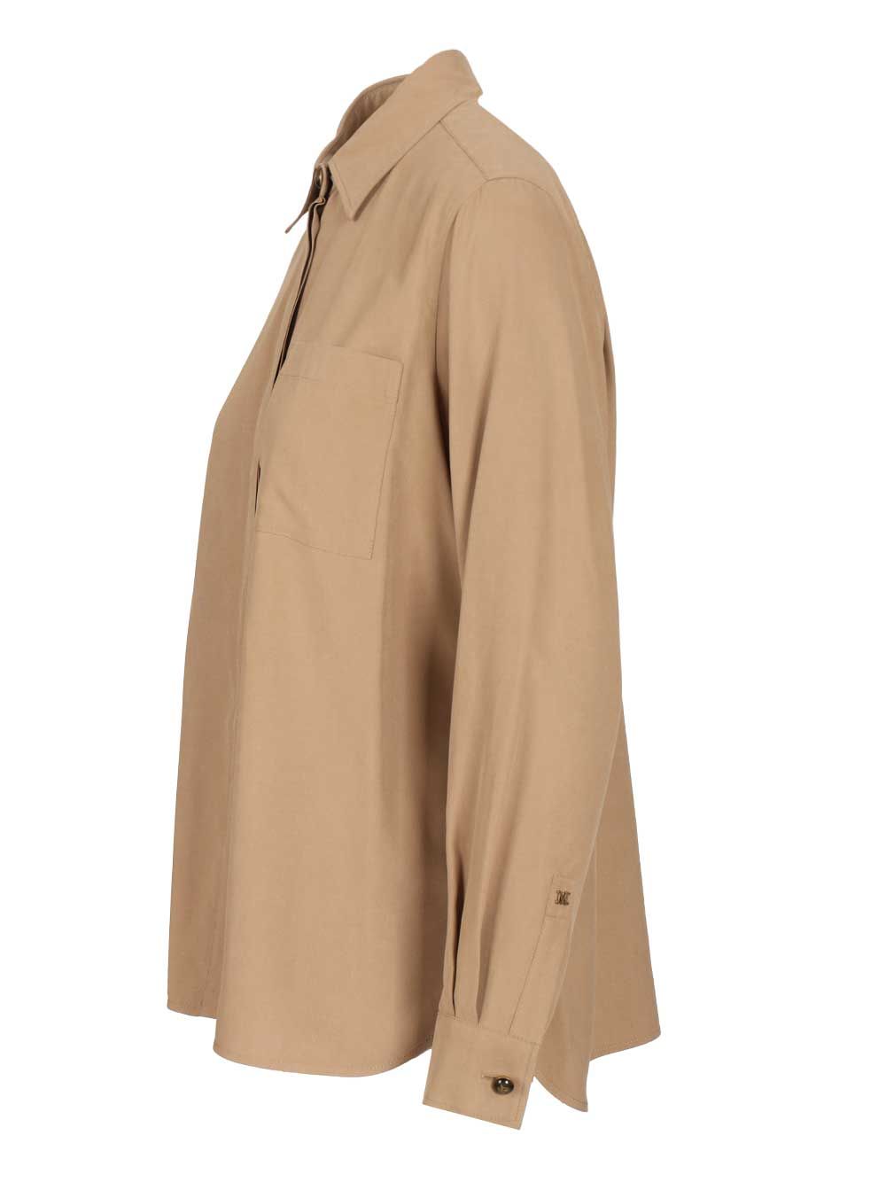 Max Mara Siamese Shirt In Washed Silk Shirts - Marrone | 912354c087f711513285a609eebb59bd143c5726