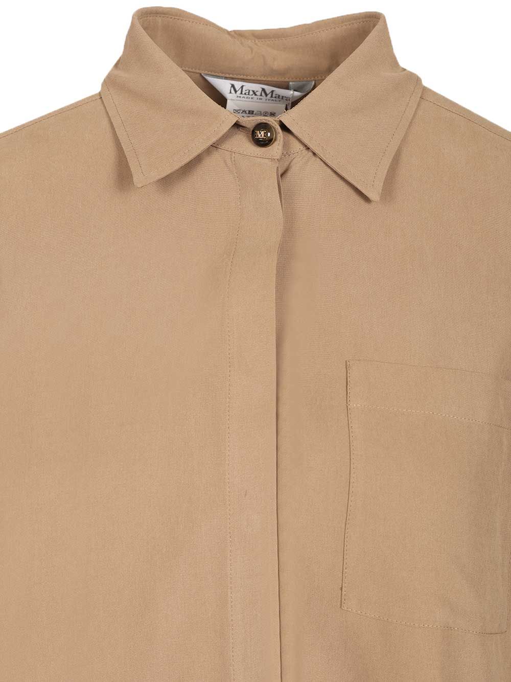 Max Mara Siamese Shirt In Washed Silk Shirts - Marrone | 3e34ed15a7771dcf31e035efe80f5769fa180e06