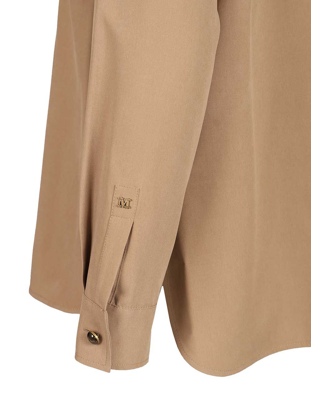 Max Mara Siamese Shirt In Washed Silk Shirts - Marrone | dae61589ea69d757fd3cd16b0b1a089fc4931eaf