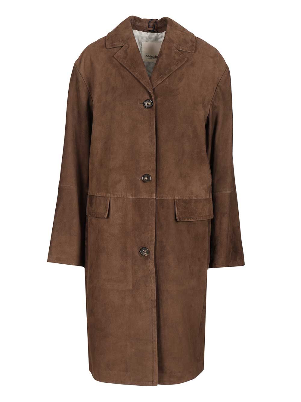'S Max Mara Suede Overcoat Giacche - Marrone | 57747e6b17988b3c1f74bd55921a4ccfbc18d5a9