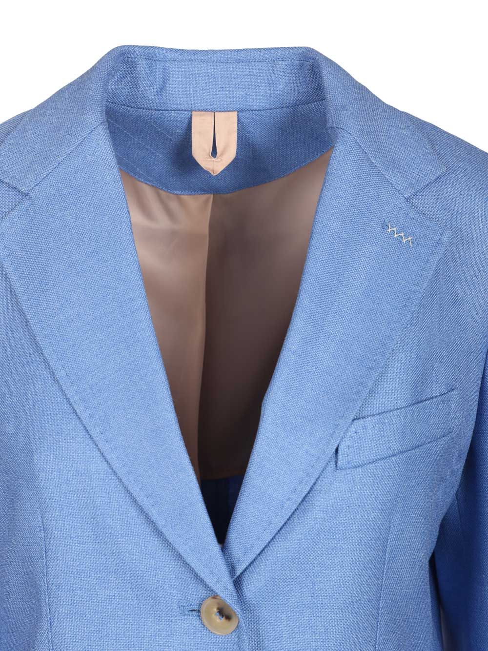 Max Mara Single-Breasted Wool And Silk Canvas Blazer Giacche - Light blue | 11b620fff13633bd81ceb3367a92931b7f232881