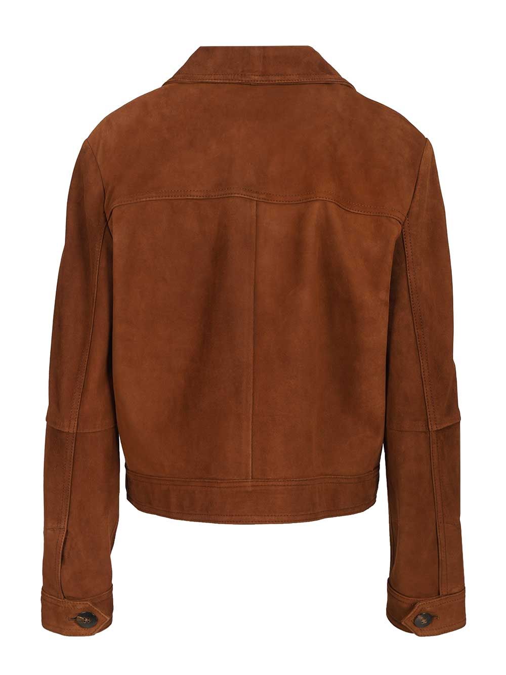 Max Mara Studio Boxy Suede Jacket Giacche - Marrone | a6adca71bc238d4ccc50ea01c8e65d5d53293099