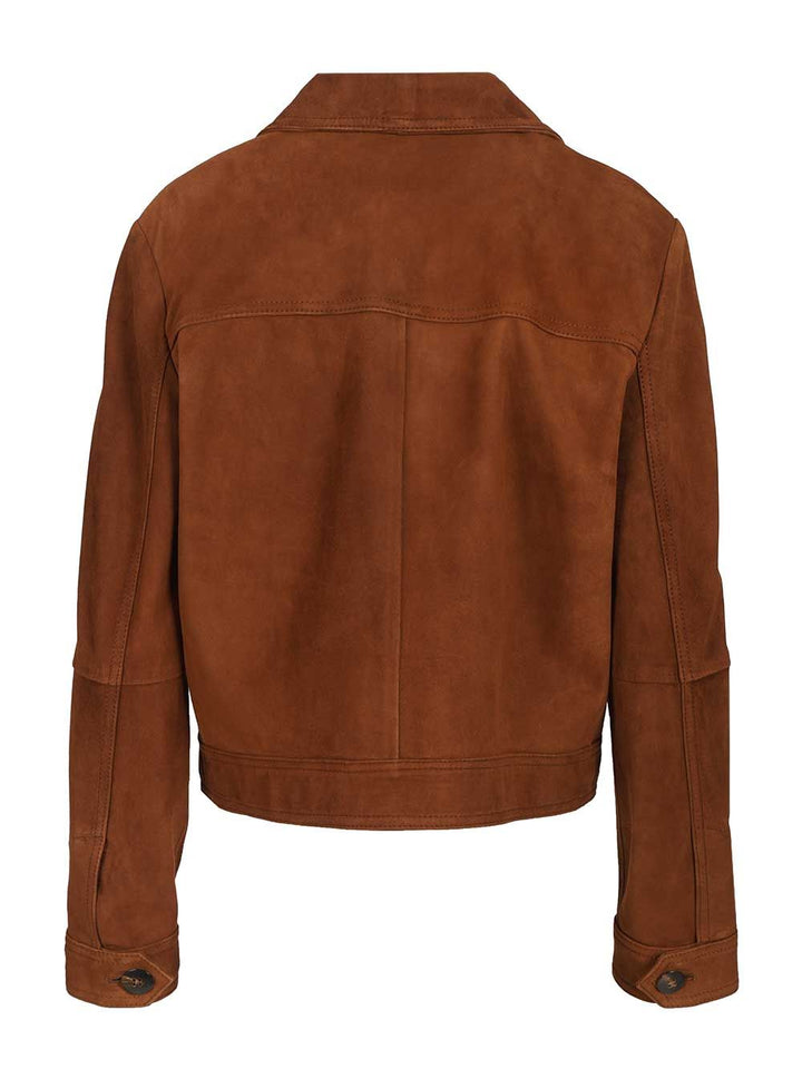 Max Mara Studio Boxy Suede Jacket Giacche - Marrone | a6adca71bc238d4ccc50ea01c8e65d5d53293099