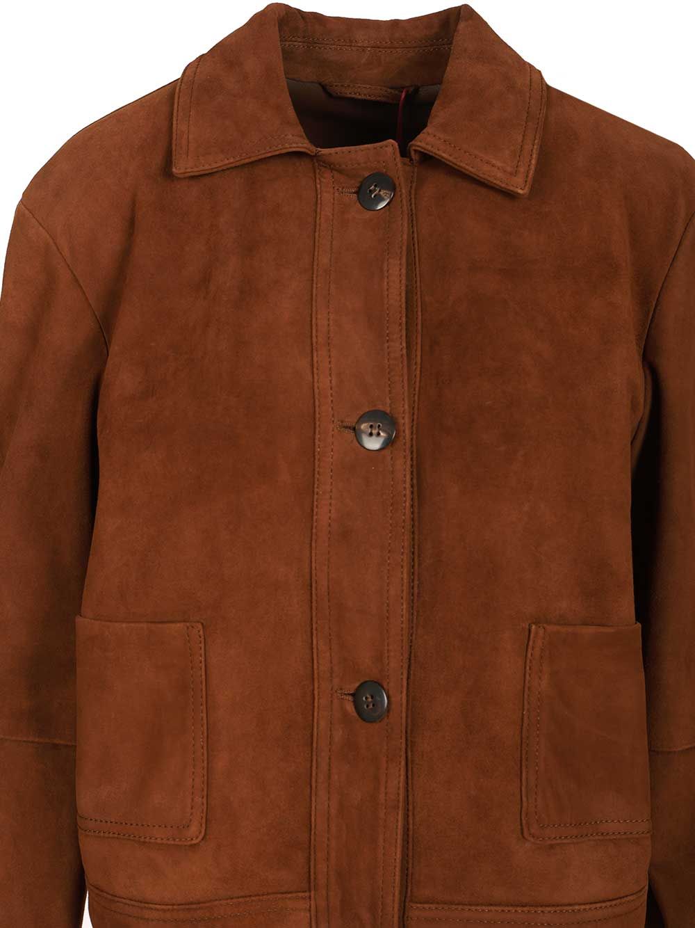 Max Mara Studio Boxy Suede Jacket Giacche - Marrone | cdd9f148cf5d6f9dee6b30c72a2b9a9863617e84
