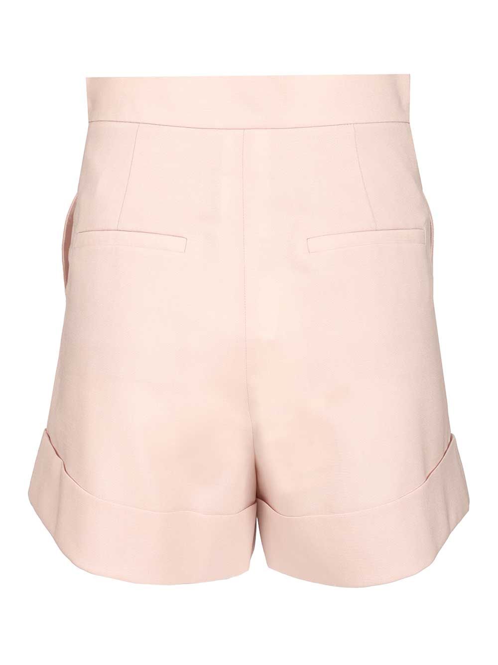 Max Mara Wool And Silk Canvas Shorts Trousers - Rose | c5146b65dd63c79c71c1a4081e998c079a3b7242