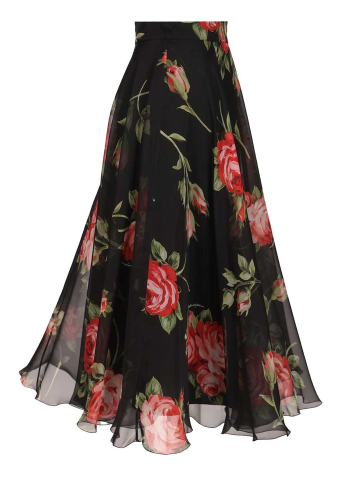 Dolce & Gabbana Chiffon Full Skirt Gonne - Nero | 82902ed5b8fcf58273bd829f20d0feb459d991bb