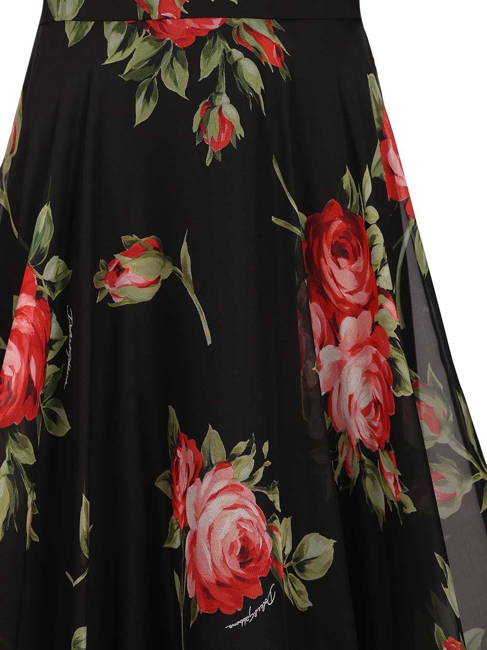 Dolce & Gabbana Chiffon Full Skirt Gonne - Nero | b51176b91f4ff7e3756bd6b53c208a8a79f241b1
