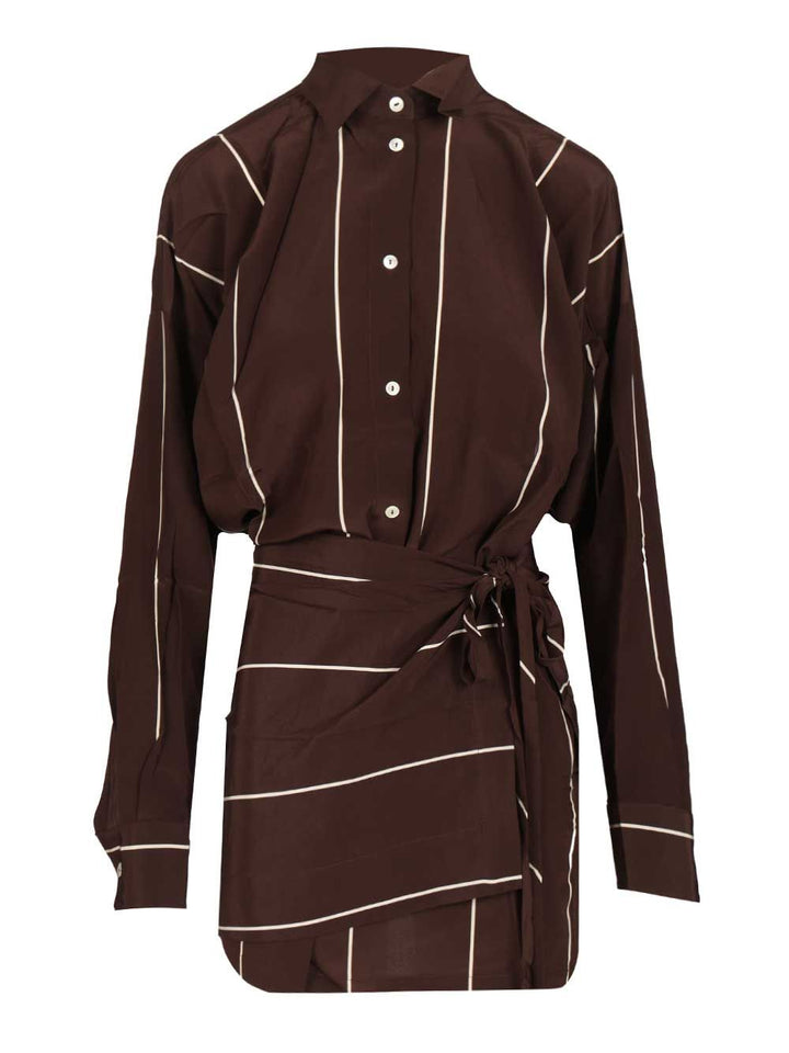 Bondi Born Orta Silk Mini Dress Abiti - Marrone | d19c0a40bd8fefcea39db51a3be2bf902e3c69fc