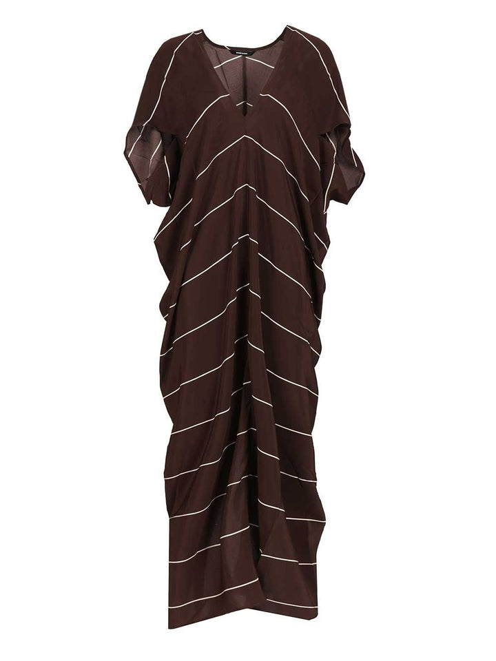 Bondi Born Orta Silk Caftan Dress Swimwear - Marrone | 24f43896db9b42cad38c3f2f188b4b9e8386b3a1