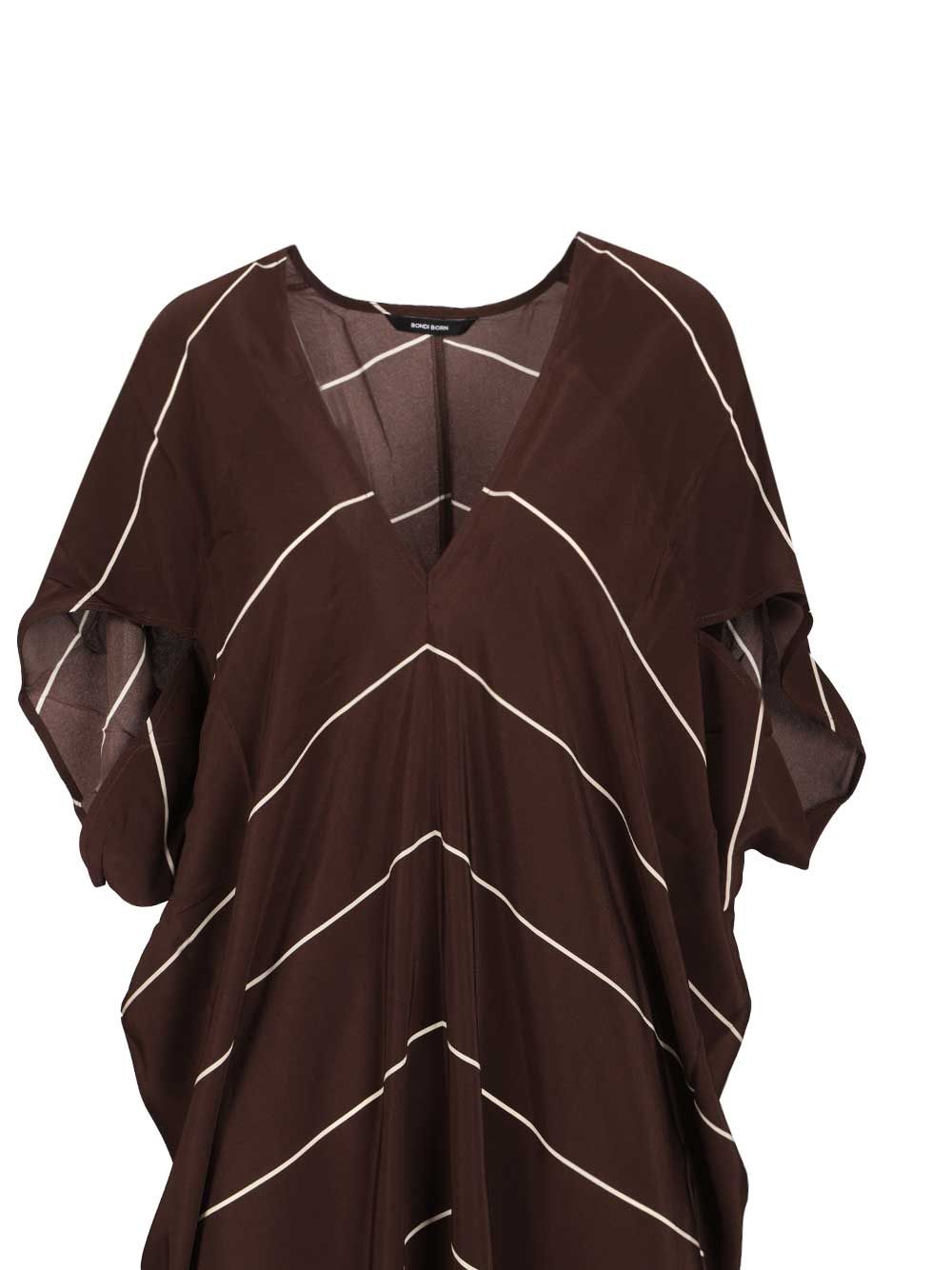 Bondi Born Orta Silk Caftan Dress Swimwear - Marrone | 47d4d71acab851241f16a265f910efa4a9ee471c
