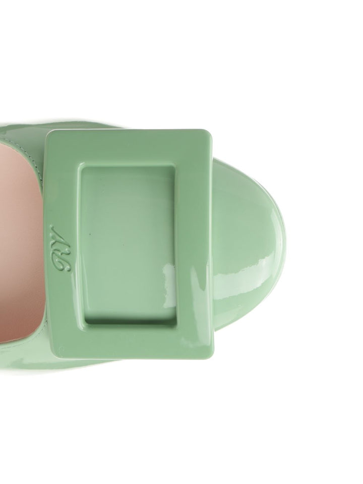 Roger Vivier Patent Leather Gommettine Ballerinas Scarpe basse - Verde | 9005deb3d770f3d0fef7a08be654f281afc63736