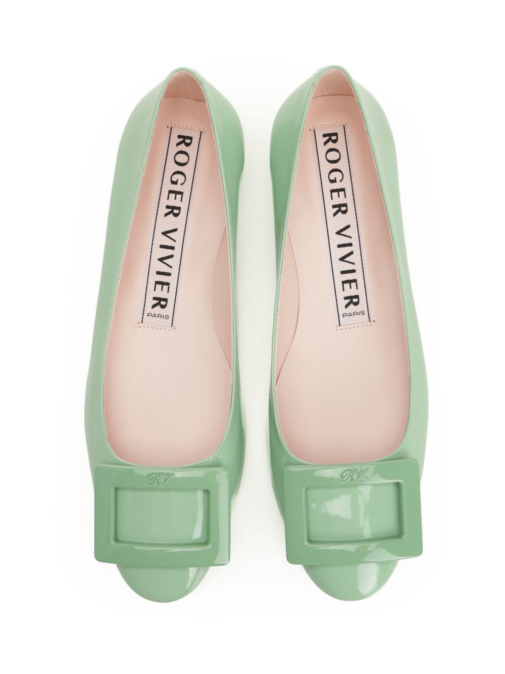 Roger Vivier Patent Leather Gommettine Ballerinas Scarpe basse - Verde | 4aa539ad7f360966d467d1a97a54fcc7d742e8c2