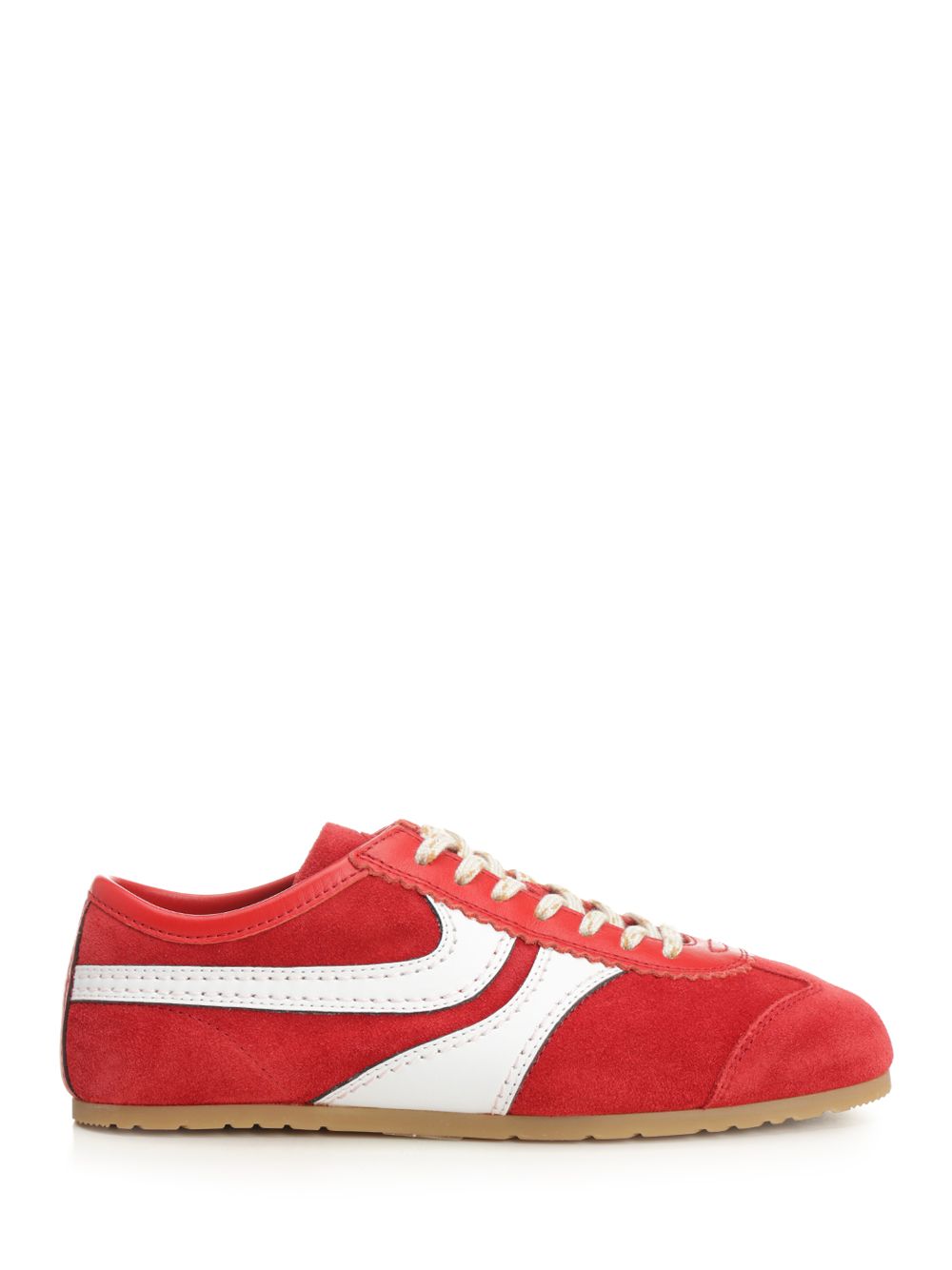 Dries Van Noten Leather And Suede Sneakers - Rosso | bb10e40814155adf6a2f2952dff8013f9b7b7711