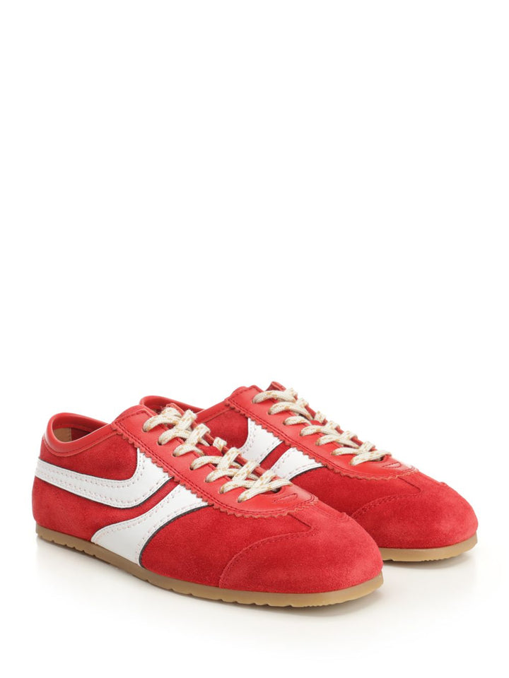 Dries Van Noten Leather And Suede Sneakers - Rosso | 81bdeba790a2ebb427f241d09009875b549bdeef