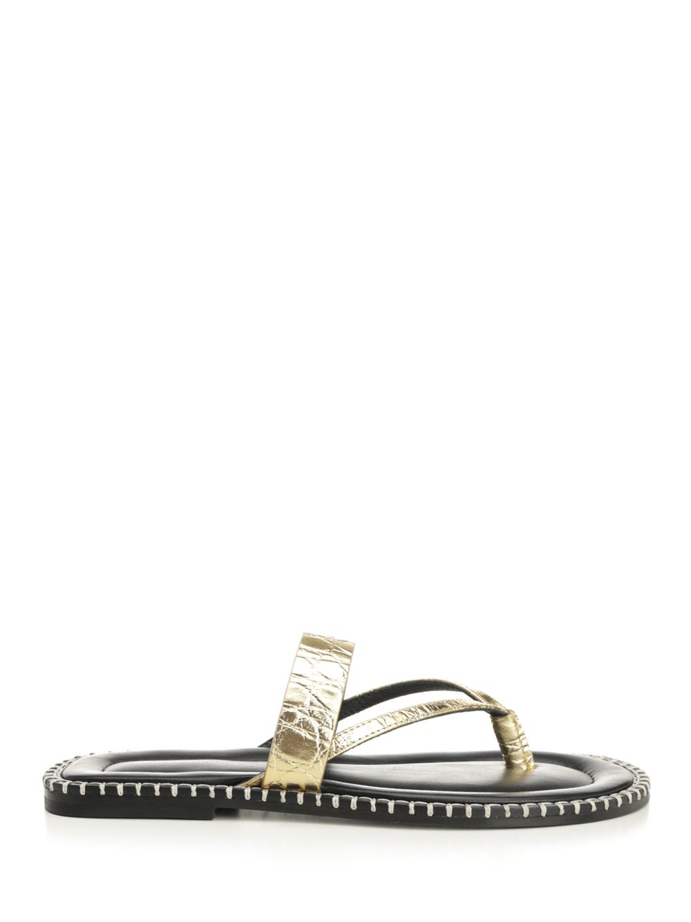 Dries Van Noten Metallic Leather Flip-Flops Scarpe basse - Oro | 30743e7fa3add7aaec837f0f2246751f0894cb29