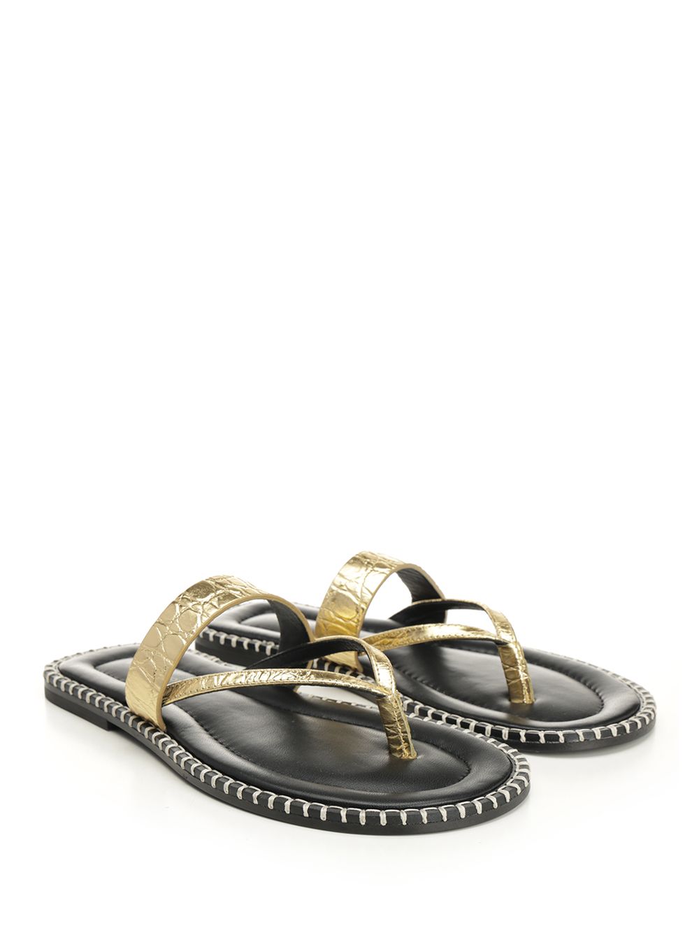 Dries Van Noten Metallic Leather Flip-Flops Scarpe basse - Oro | ac657c0fd126419201ba55d10e8a771c9588e34b