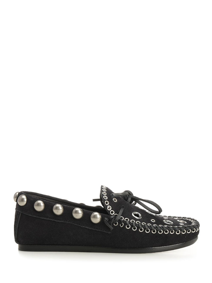 Isabel Marant Suede Eyelets Moccasin Scarpe basse - Nero | 824b92a603218fac12284a764e10e45ea37168f5
