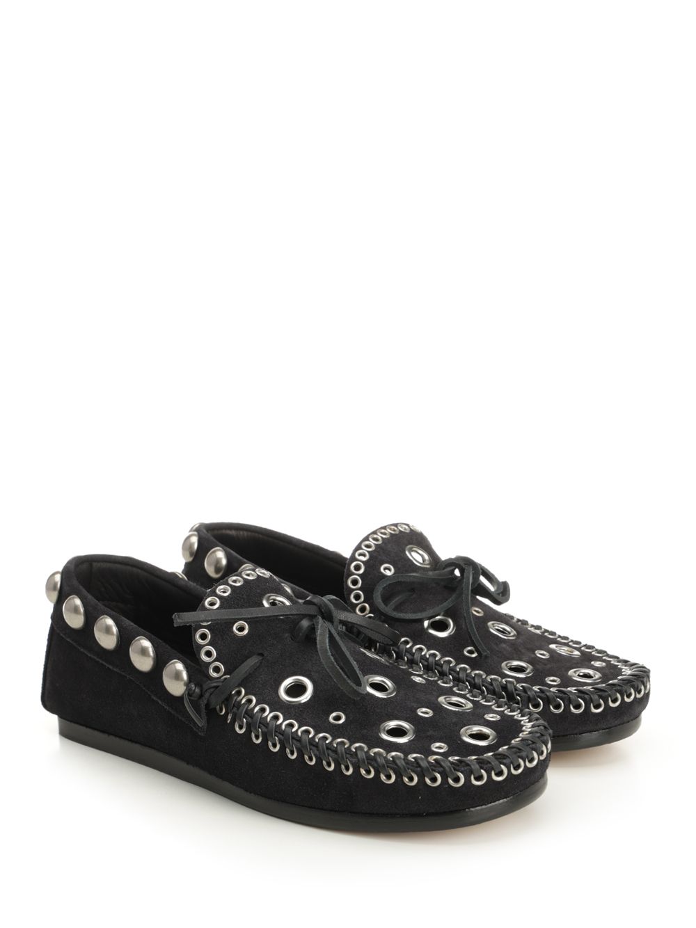 Isabel Marant Suede Eyelets Moccasin Scarpe basse - Nero | 75777eb3e07458c8ef26d0ad99393f9e749ea08b