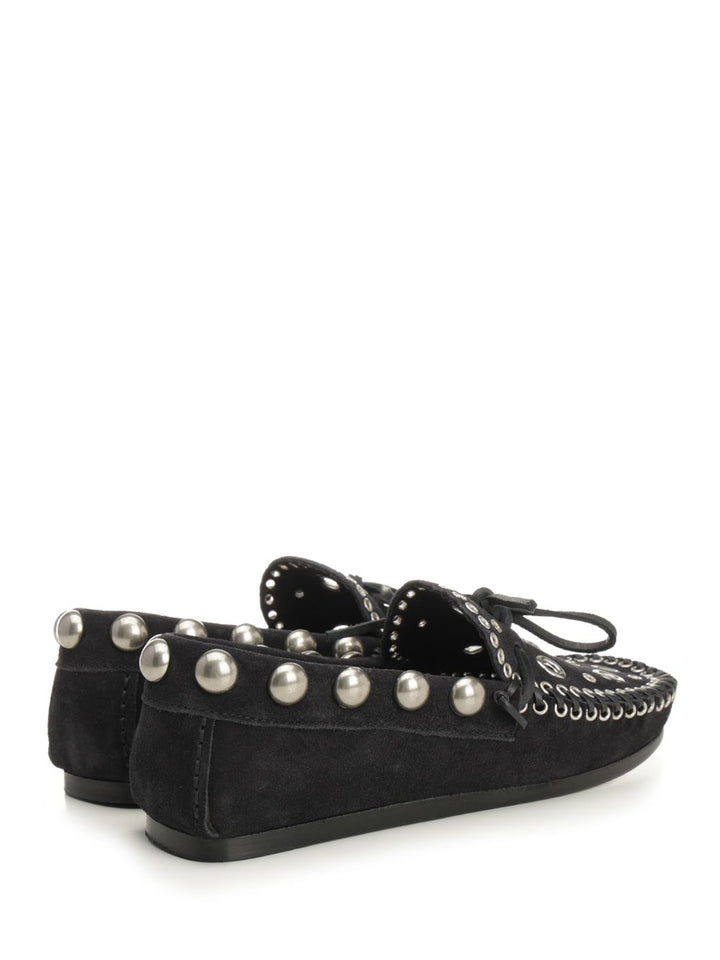 Isabel Marant Suede Eyelets Moccasin Scarpe basse - Nero | af18717f6d1bb0117b28dea3bf5fdcb82c3e1192