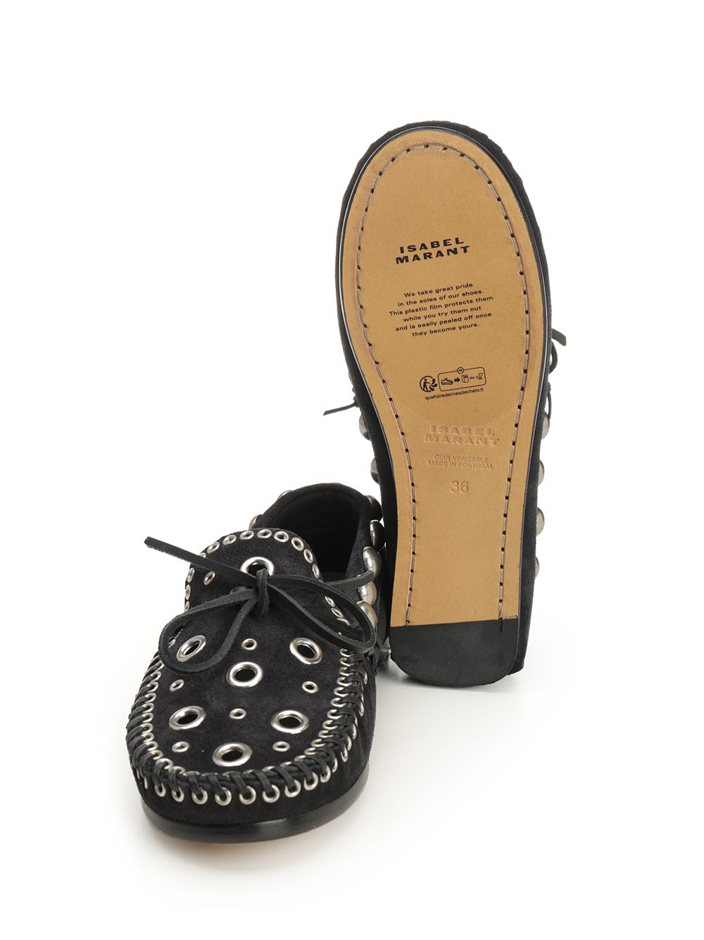 Isabel Marant Suede Eyelets Moccasin Scarpe basse - Nero | ebd7d7d82b2cbf102ab8309bb2d1b9130f4c6ec5