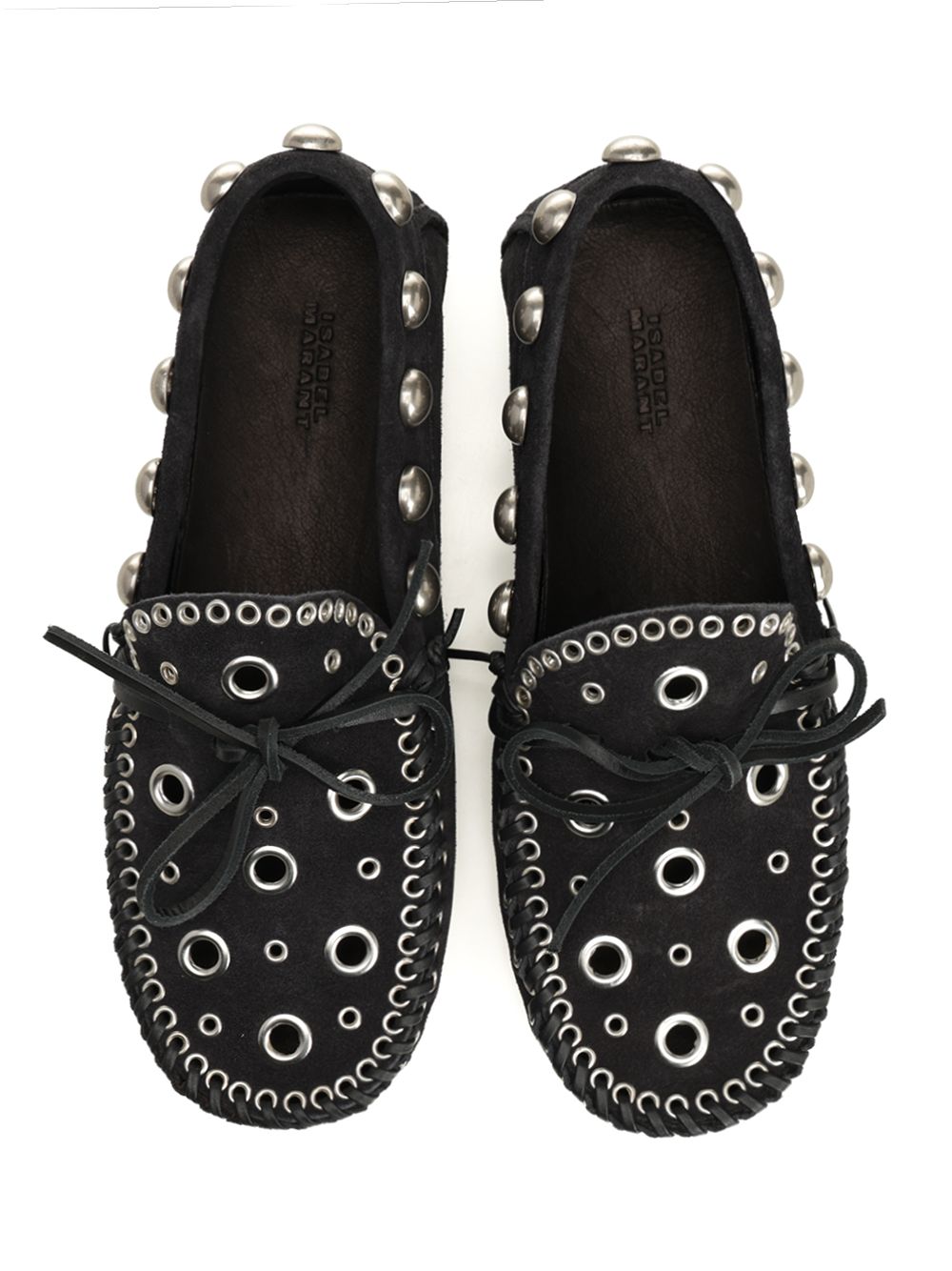 Isabel Marant Suede Eyelets Moccasin Scarpe basse - Nero | 7dceae41577200ef26e46aec4141540af6c8ddef
