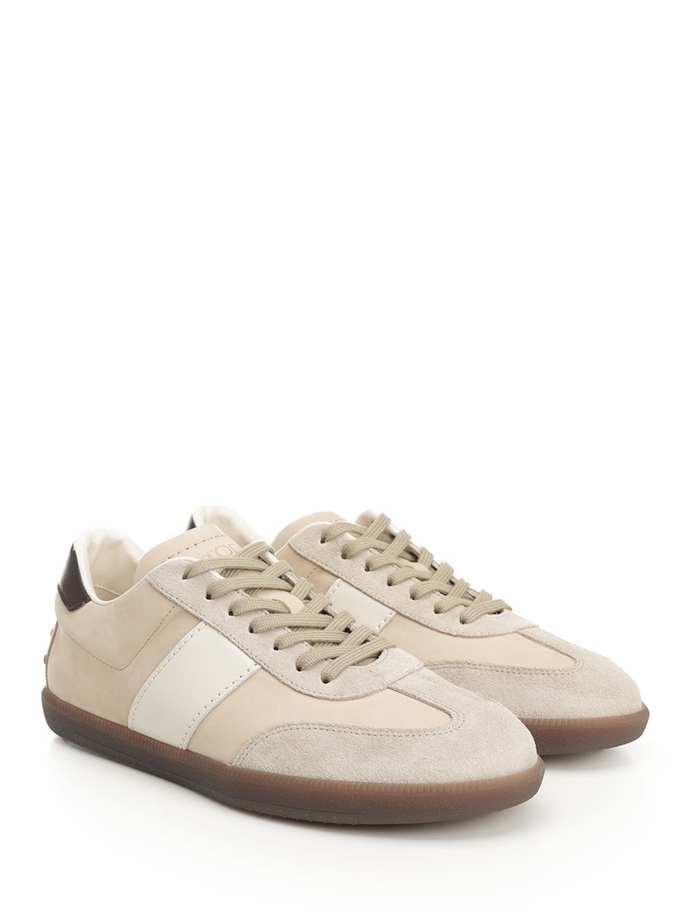 Tod'S Tabs Suede And Nubuck Sneakers - Beige | ff274d3035cb9e960d2b0a79c7f273e5c213bc95