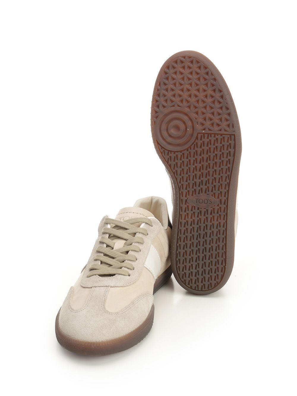 Tod'S Tabs Suede And Nubuck Sneakers - Beige | 856f2a6cd5ddecfe85d5876608784ab8c2998b59