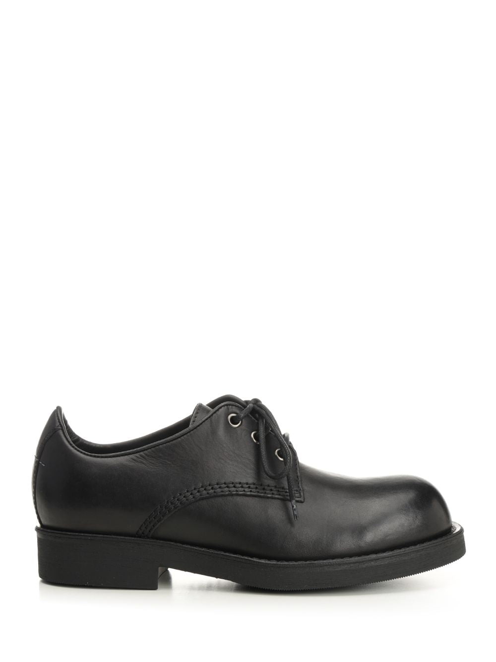 Mm6 Maison Margiela Mm6 Maison Margiela Derby In Leather Lace-Up Shoes - Nero | 783571484b5850e080011a3f9ebbfbb122aefc36