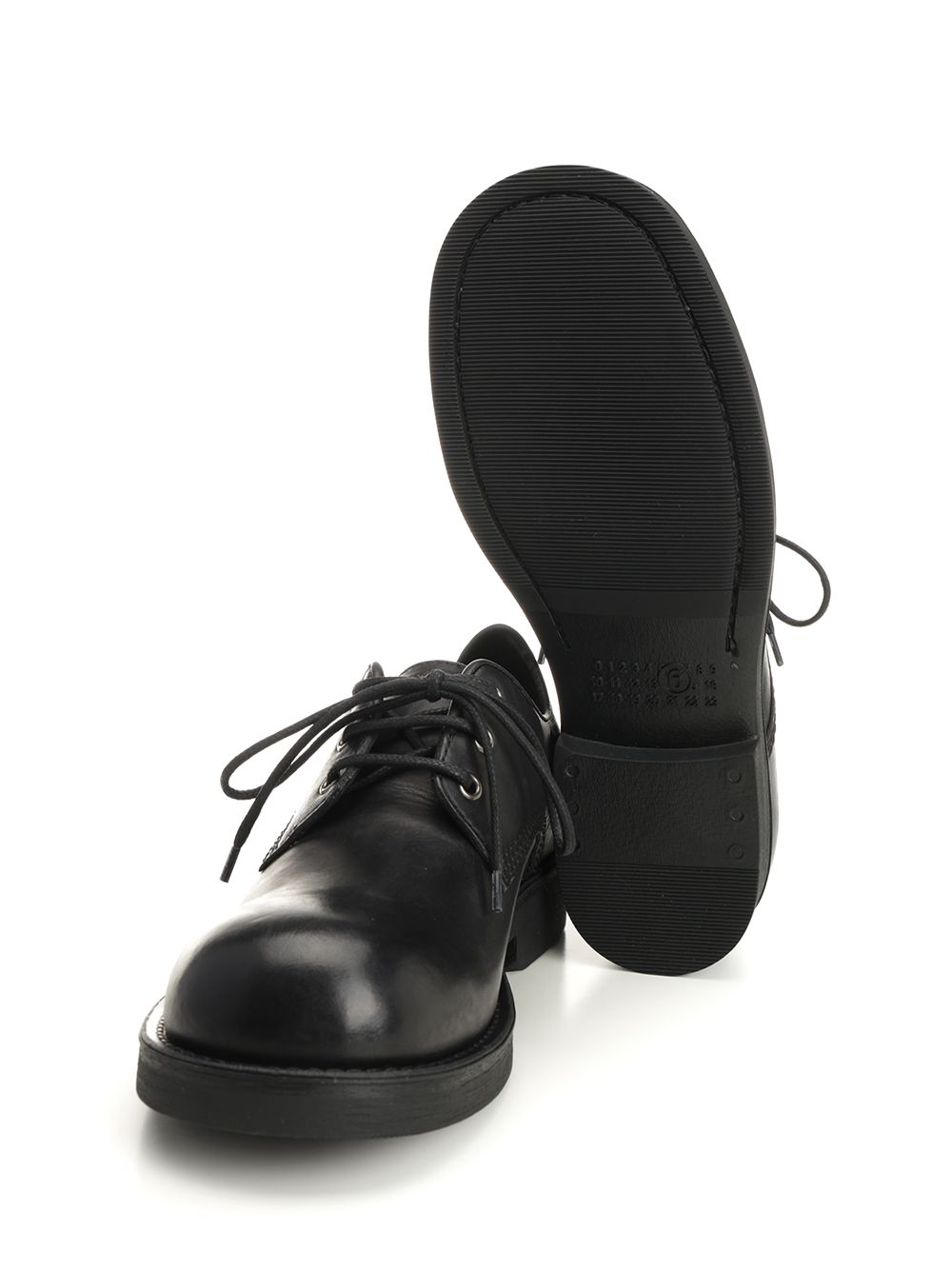 Mm6 Maison Margiela Mm6 Maison Margiela Derby In Leather Lace-Up Shoes - Nero | 1a9b7aee3b568d74f0a103a235bd07a8699fc3b0