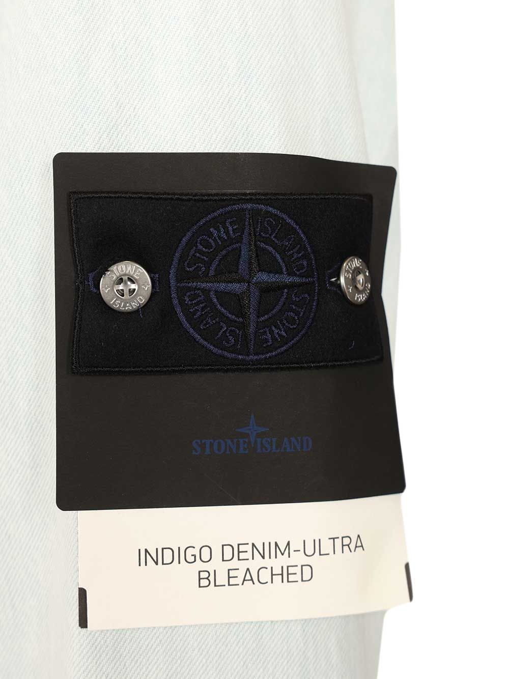 Stone Island Denim Research Coach Jacket In Ultra Bleached Denim Giacche - Light blue | dadb40696f248973635b831f42481a00a0e37d95