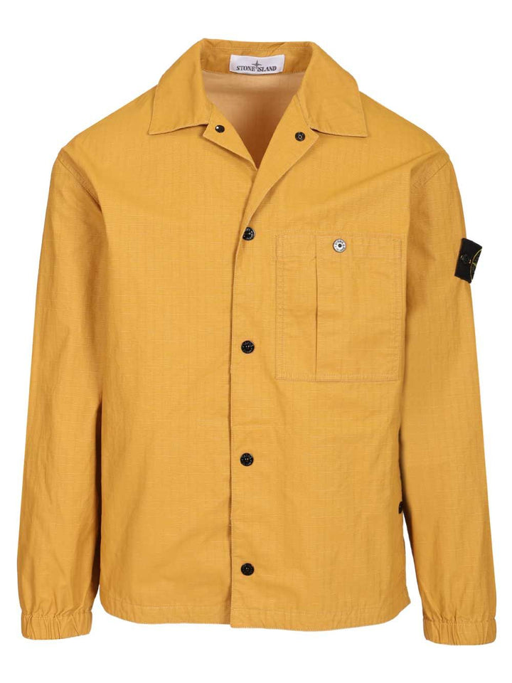 Stone Island Overshirt In Resin-Treated Cotton Ripstop Giacche - Giallo | d882f03b6b53f70d30672c8c37c318c947b5f4d3