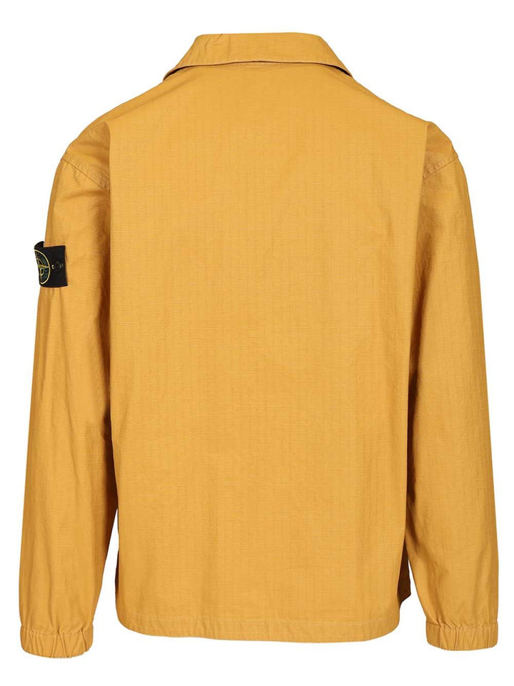 Stone Island Overshirt In Resin-Treated Cotton Ripstop Giacche - Giallo | 86732eb67ee8e157ab47a9d67ea7735819bbc9e9