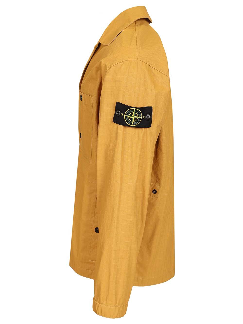 Stone Island Overshirt In Resin-Treated Cotton Ripstop Giacche - Giallo | 83dd599c31ec97f59b831d089b65a61862e3d582