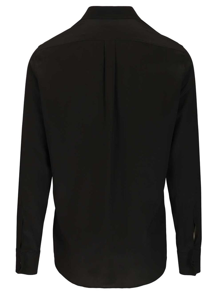 Dolce & Gabbana Formal Shirt In Silk Crepe De Chine Shirts - Nero | 1bafd21b24f148c7467568db4875b893f099b0ec