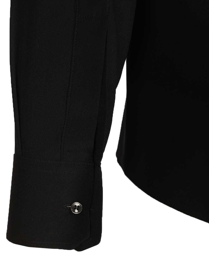 Dolce & Gabbana Formal Shirt In Silk Crepe De Chine Shirts - Nero | 4878e8caa350836df7cda526472d7df63e1d690d