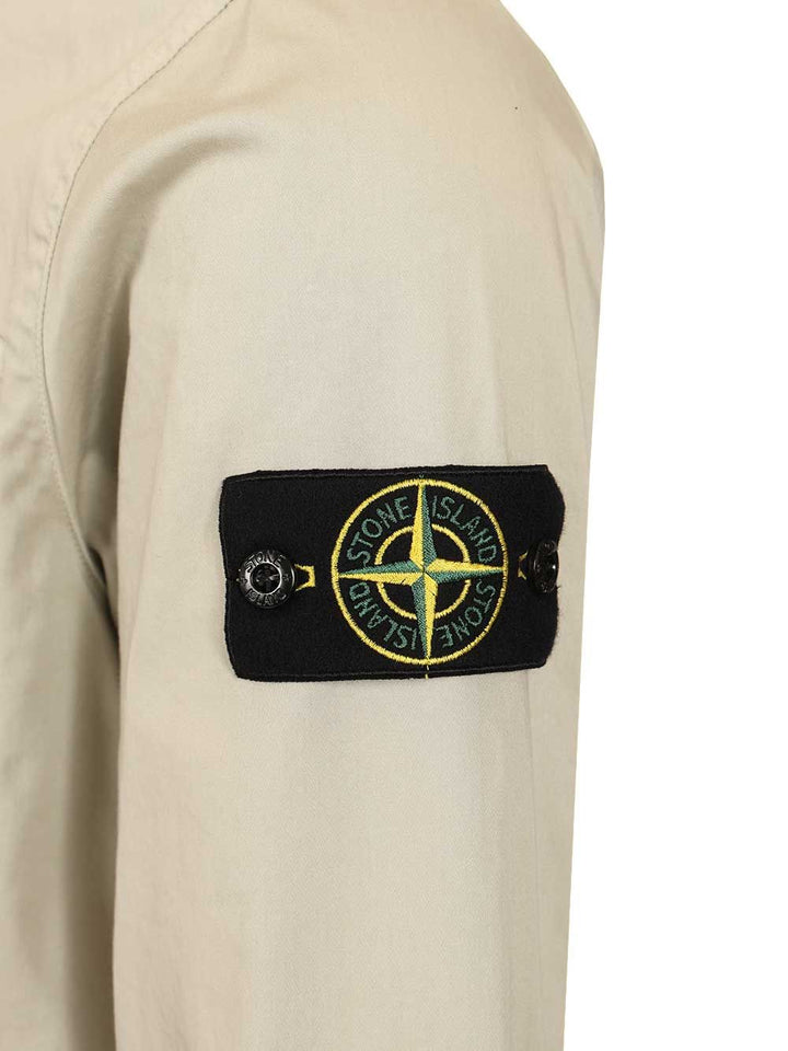 Stone Island Stretch Organic Cotton Satin Overshirt Shirts - Grey | 7da95b9066ee0e4fb879ece327e8e0811459694f