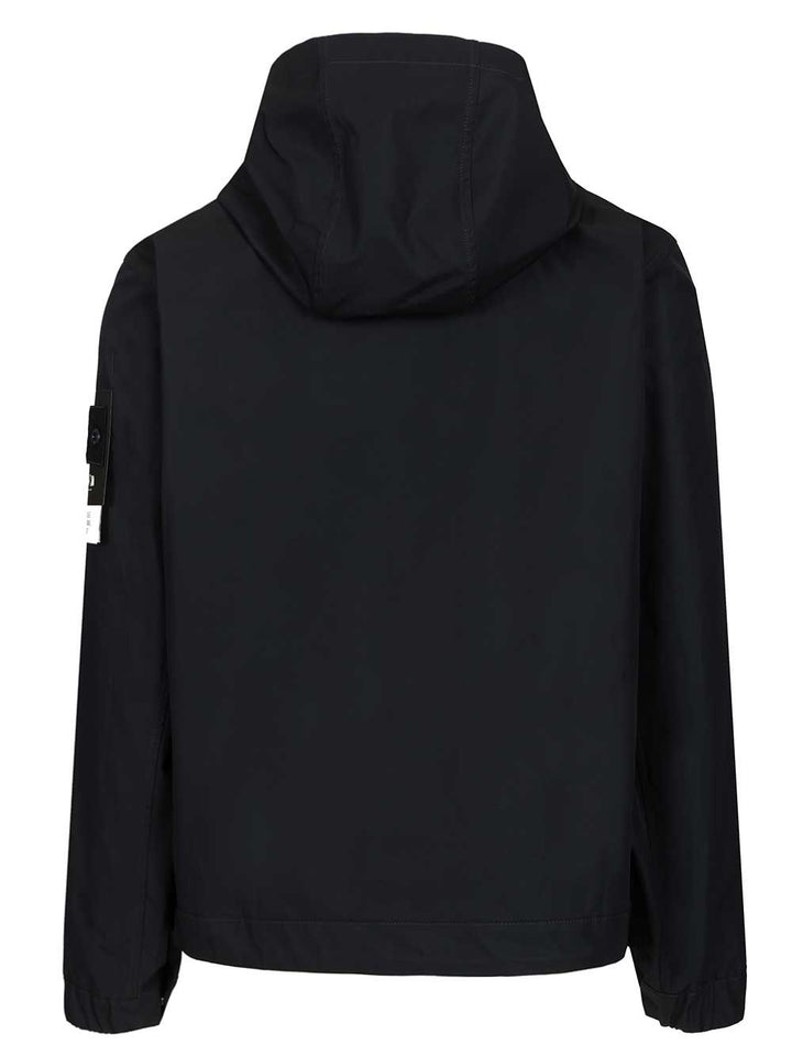 Stone Island Hooded Jacket In Stretch Organic Cotton Twill Giacche - Blu | 157ddb3f04fcbe4717ff399c97269021db6bd186