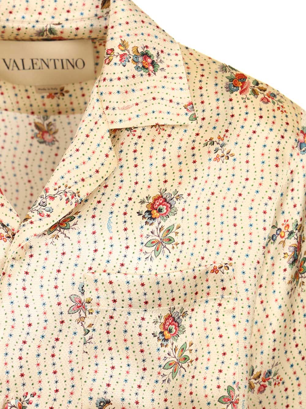 Valentino Garavani Papier Floral Bowling Shirt Shirts - Beige | bf718592ad6106b3f9d20e09cf9842e2ad17d7e8