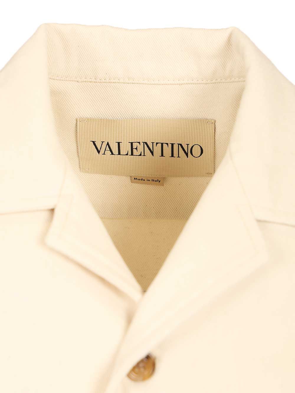 Valentino Garavani Valentino Denim Bowling Shirt Giacche - Bianco | a7ff32edddfcd690355367f315333668adeb8be0