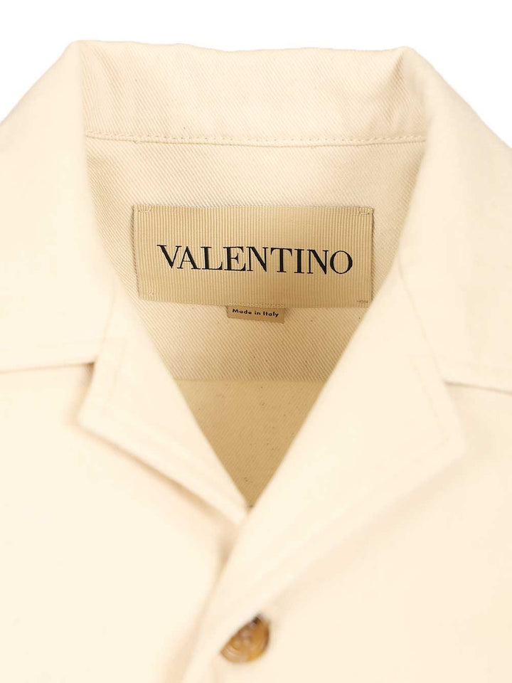 Valentino Garavani Valentino Denim Bowling Shirt Giacche - Bianco | a7ff32edddfcd690355367f315333668adeb8be0
