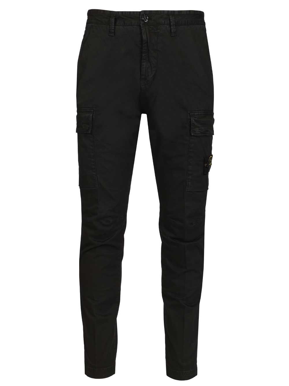 Stone Island Cargo  In Broken Cotton Twill Trousers - Nero | 3c85c50dde9386783dc93fef181817be97cfd107