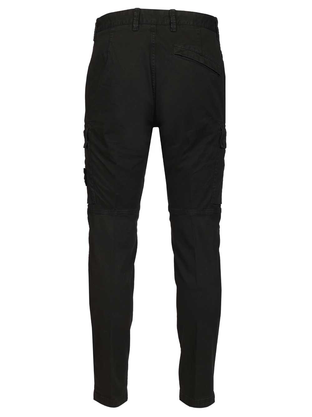 Stone Island Cargo  In Broken Cotton Twill Trousers - Nero | babff11ba1e3be644be599fa5718cbec62a64b11