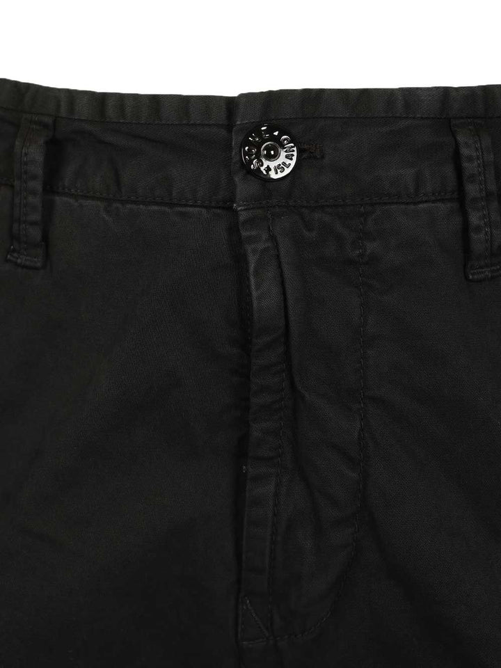 Stone Island Cargo  In Broken Cotton Twill Trousers - Nero | 72fdbed0144f30e738e6bd8d519d60841e5d78ce