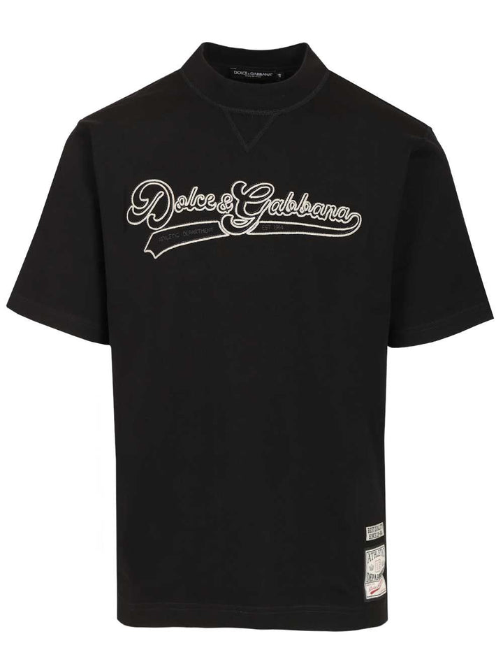 Dolce & Gabbana Cotton  With Embroidery T-Shirt - Nero | c729c5f2471afe2c6b1f7722081b07239ac5ec0e