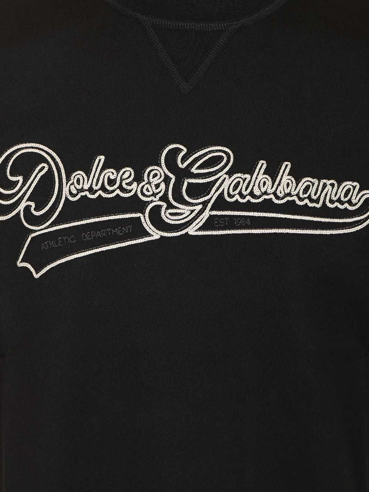 Dolce & Gabbana Cotton  With Embroidery T-Shirt - Nero | d1d65a028455807de77ccba597715a1a5d2a04af