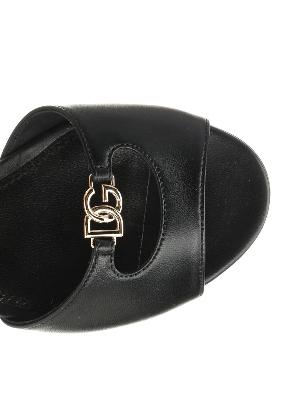 Dolce & Gabbana Leather Slides Sandali - Nero | b40a2fb25cff9e5e070b50357cf6b05f08d2fbfc